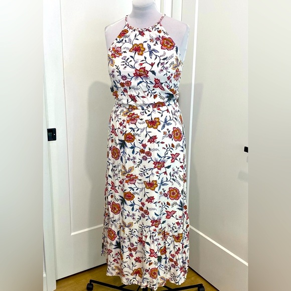 Old Navy | Dresses | Old Navy Floral Waist Defined Braided Strap Tiered ...